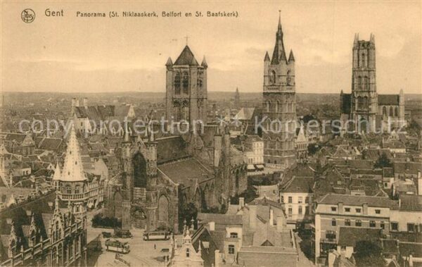 Gent Gand Flandre Panorama St. Niklaaskerk Belfort en St.