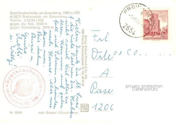Breitenstein Niederoesterreich Speckbacherhütte am Kreuzberg – Bild 2