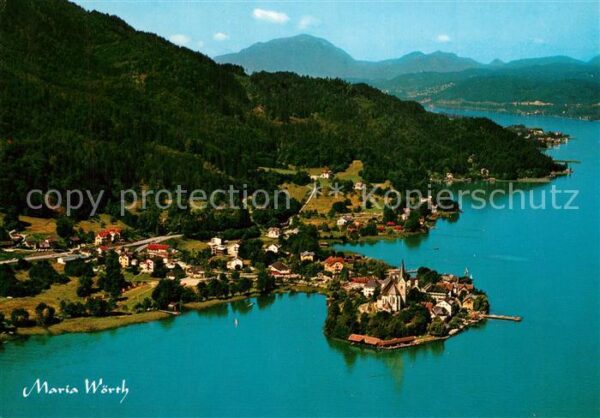 Maria Woerth Woerthersee Fliegeraufnahme mit See