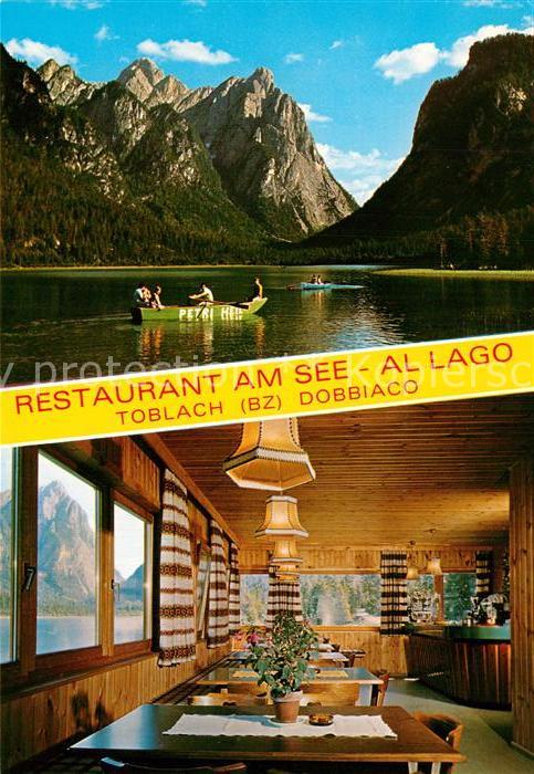 Toblach Suedtirol Restaurant am See Boote