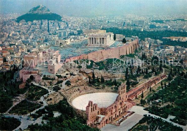 Athen Griechenland Fliegeraufnahme mit Akropolis