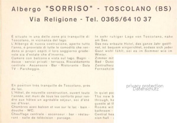 Toscolano Maderno Lago di Garda Albergo Sorriso Gastraum Theke Terrasse – Bild 2
