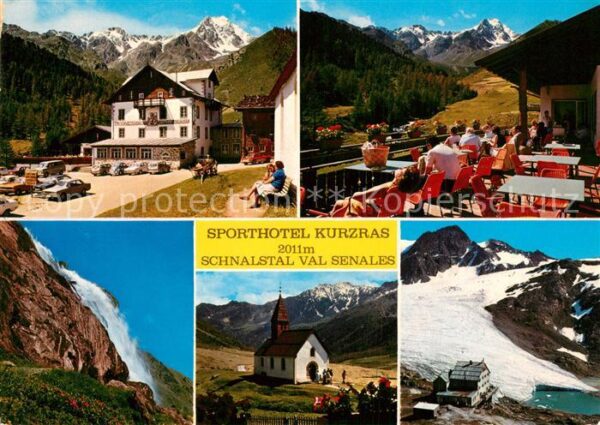 Schnalstal Sporthotel Kurzras Terrasse Wasserfall