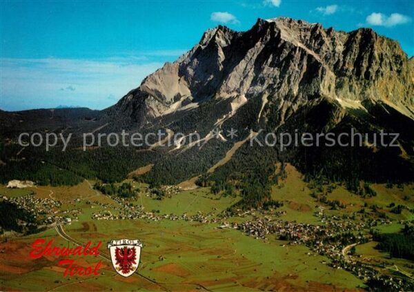 Ehrwald Tirol Fliegeraufnahme mit Zugspitze