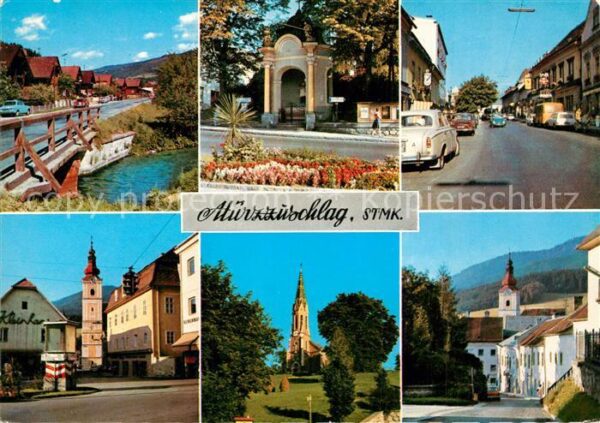 Muerzzuschlag Orts und Teilansichten mit Brücke und K
