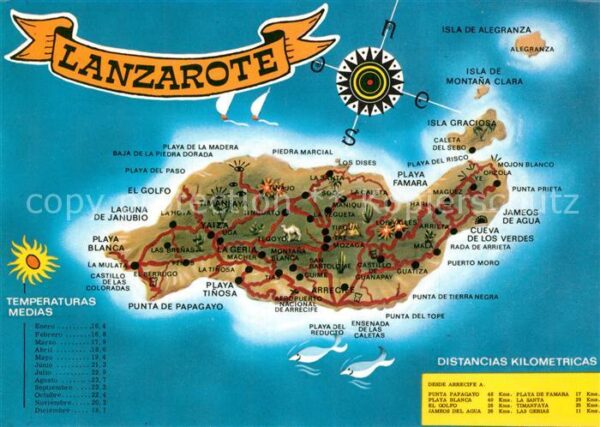 Lanzarote Kanarische Inseln Inselkarte