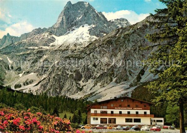 Pertisau Achensee Alpengasthof Gramai mit Lamsenspitze Ka