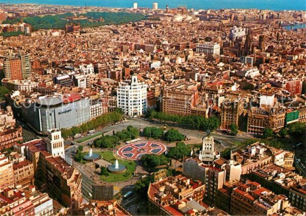 Barcelona Cataluna Plaza de Cataluna Fliegeraufnahme