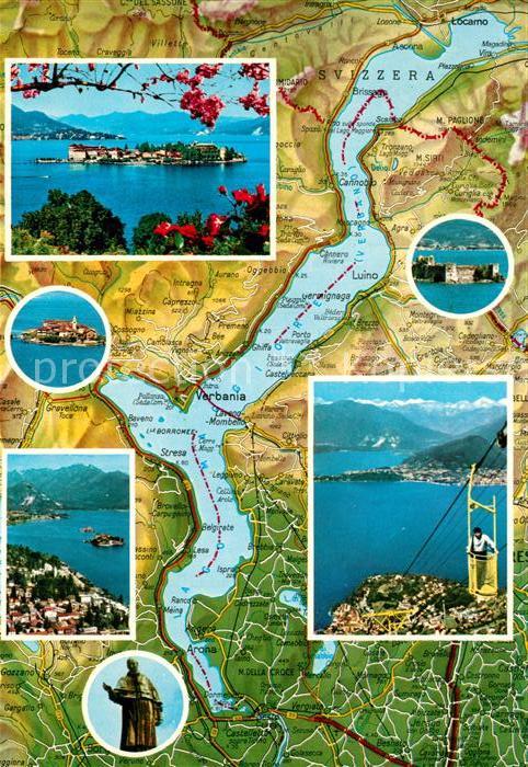 Lago Maggiore Gebietskarte Seepartien