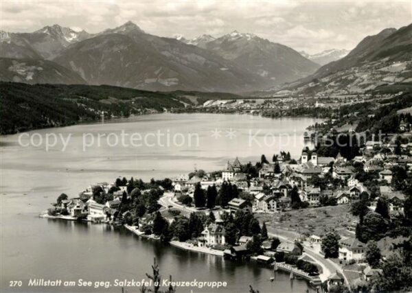 Millstatt Millstaettersee mit Salzkofel und Kreuzeckgruppe