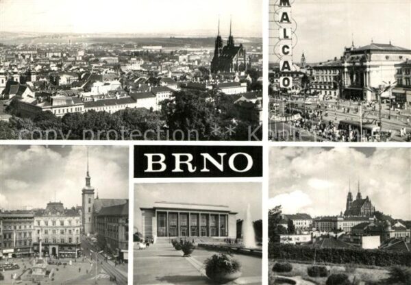 Brno Bruenn Pohled ze Spilberku Hlavni nadrazi Nams