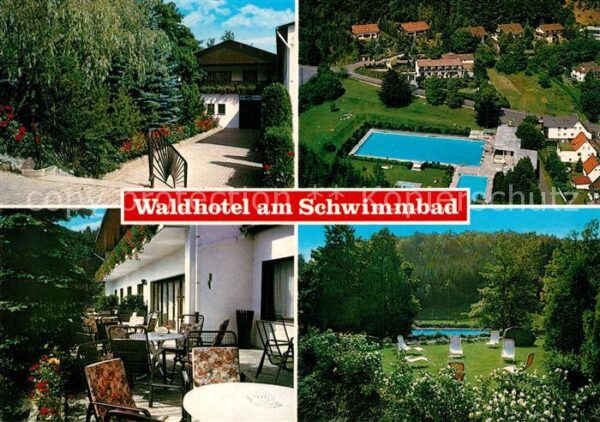 Holzhausen Huenstein Waldhotel am Schwimmbad Terrasse Liegew