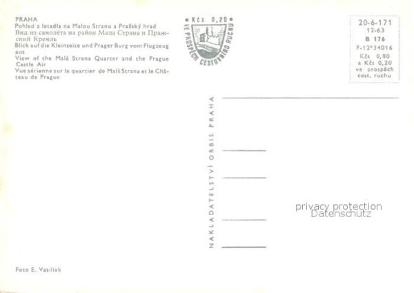 Praha Prahy Prague Blick auf Kleinseite und Prager Burg Fl – Bild 2