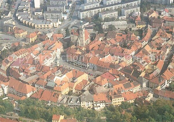 Sumava Czechia Stadtzentrum Fliegeraufnahme