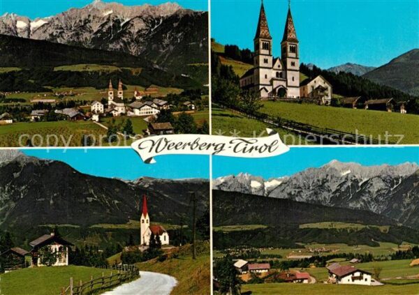 Weerberg Gesamtansicht mit Alpenpanorama Ortsmot