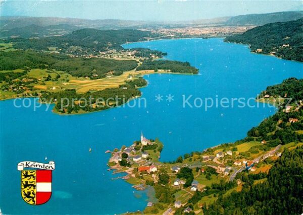 Maria Woerth Woerthersee Panorama Blick gegen Krumpendorf und Kl