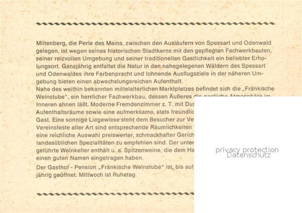 Miltenberg Main Fränkische Weinstube Fachwerkhaus – Bild 2