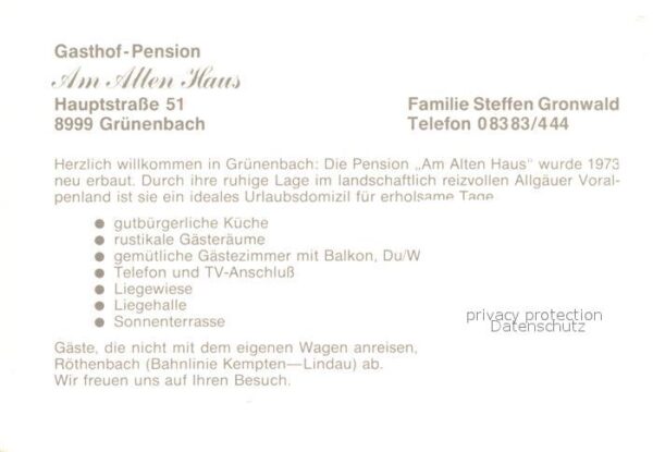 Gruenenbach Allgaeu Gasthof Pension Am Alten Haus – Bild 2