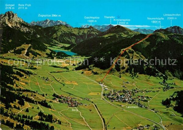 Tannheim Tirol Tannheimertal Alpenpanorama Fliegeraufn