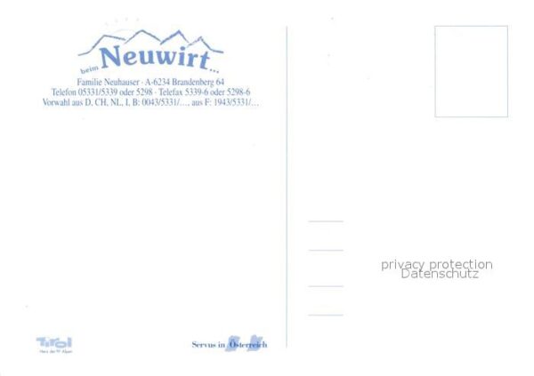 Brandenberg Tirol Hotel Restaurant Neuwirt Ortsansicht – Bild 2