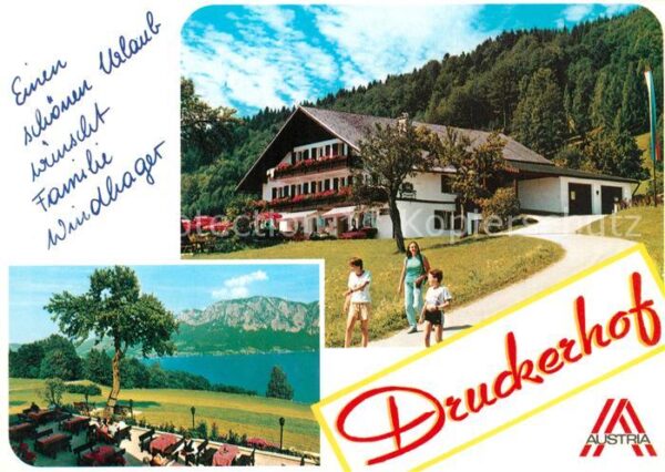 Unterach Attersee Gasthaus Pension Druckerhof Alpen