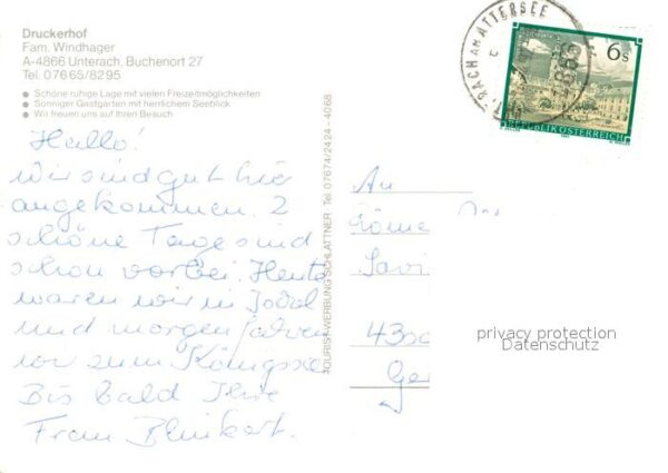 Unterach Attersee Gasthaus Pension Druckerhof Alpen – Bild 2