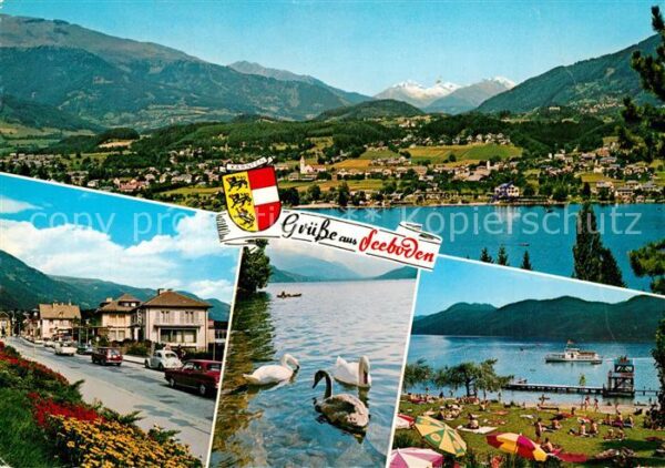 Seeboden Millstaettersee Panorama Hauptstrsse Schwäne Badestrand