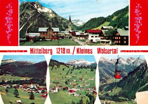 Mittelberg Kleinwalsertal Ortsansicht mit Kirche Bergbahn Alpenpa