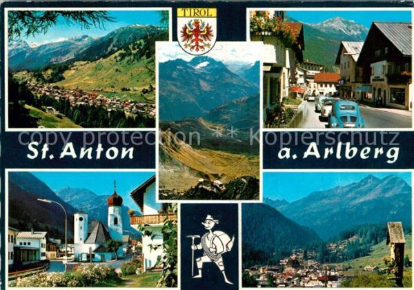 St Anton Arlberg Gesamtansicht mit Alpenpanorama Ortsmot