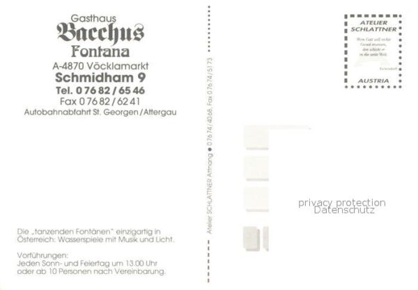 Voecklamarkt Gasthaus Bacchus Restaurant Fontäne – Bild 2