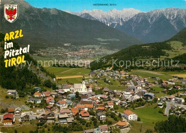 Arzl Pitztal Gesamtansicht mit Alpenpanorama Flieger