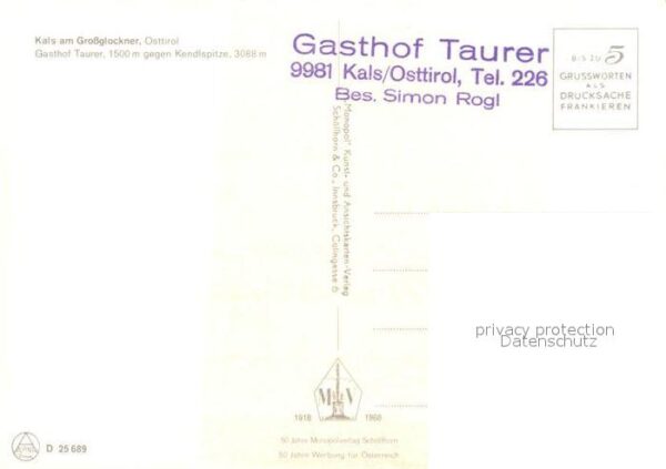 Kals Grossglockner Gasthof Taurer gegen Kendlspitze Hohe T – Bild 2