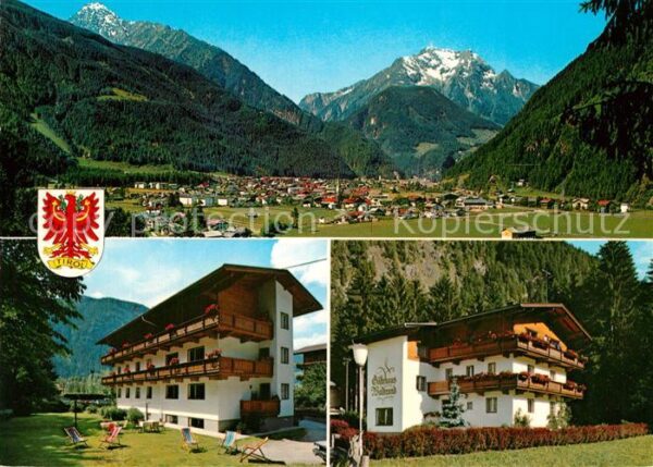 Mayrhofen Zillertal Gesamtansicht mit Alpenpanorama Pension
