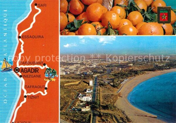 Agadir Lageplan Fliegeraufnahme Strand