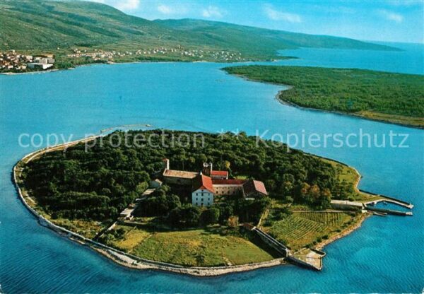 Punat Fliegeraufnahme Otok Kosljun