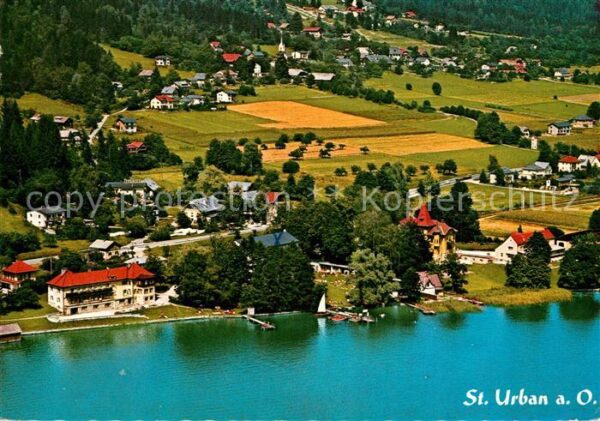 Bodensdorf Ossiacher See Fliegeraufnahme St. Urban und Tschöran