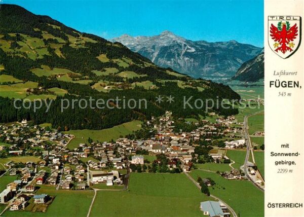 Fuegen Fliegeraufnahme mit Sonnwendgebirge