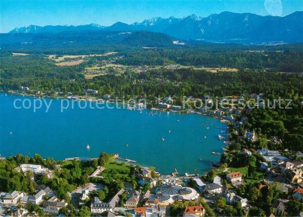 Velden Woerthersee Fliegeraufnahme Seepartie Karawanken Ho
