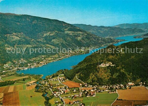 Villach Kaernten Fliegeraufnahme mit Ossiacher-See