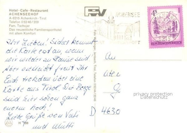 Achenkirch Hotel Cafe Restaurant Achenseehof vom A – Bild 2