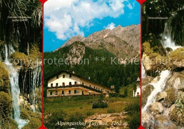 St Lorenzen Lesachtal Alpengasthof Tuffbad Wasserfall Quellen