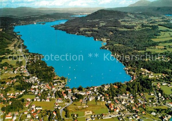 Velden Woerthersee Fliegeraufnahme Seepartie