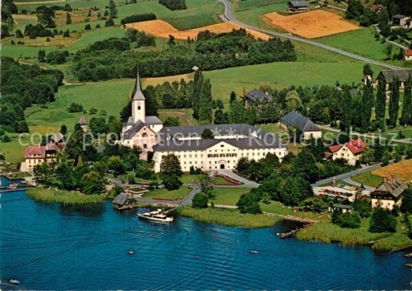 Ossiach Fliegeraufnahme Benediktinerstift Süduf