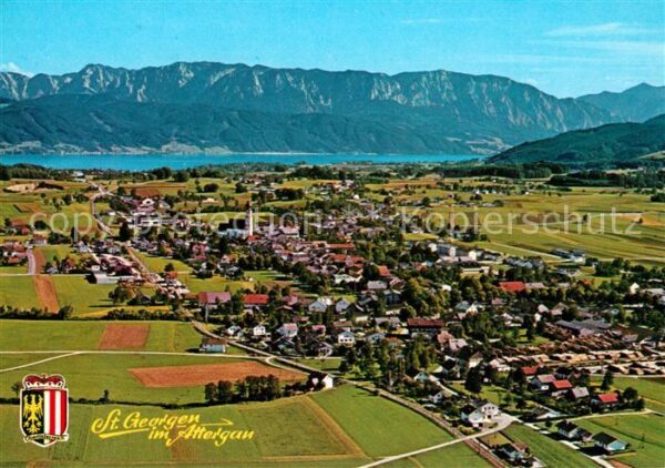 St Georgen Attergau Fliegeraufnahme mit Attersee Höllengebi
