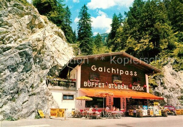 Gaichtpass Reutte Tirol Kiosk mit Gaichtspitze