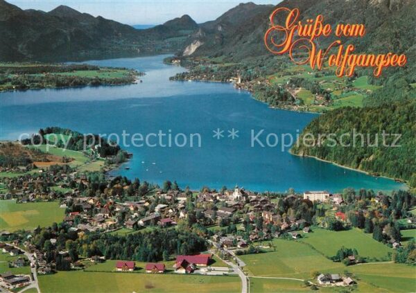 Wolfgangsee Fliegeraufnahme mit Strobl St.-Wolfgang