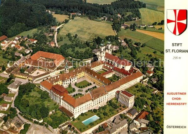 Linz Donau Stift St. Florian Fliegeraufnahme