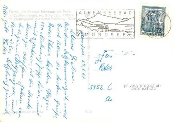 Mondsee Salzkammergut Fliegeraufnahme mit Schafberg und Autob – Bild 2