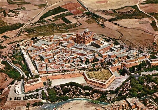 Malta Fliegeraufnahme The Walled City of Mdin