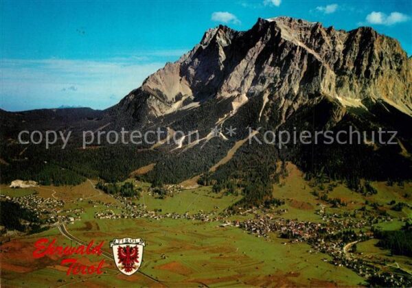 Ehrwald Tirol Fliegeraufnahme mit Zugspitze